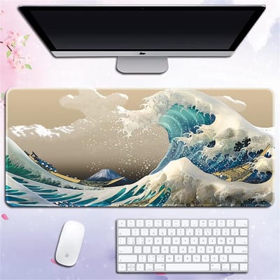 Grote Golf Hokusai Schilderen Grote Rechthoek Antislip Rubber Muismat - Gaming Mouse Mat 600*300*3mm Stijl 6