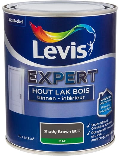 Levis - Expert Hout Lak Binnen Mat Mix - Shady Brown B80 - Mengverf - 1 L