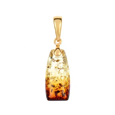Cavill - Baltische Barnsteen Hanger 2,65 ct - 925 Sterling Zilver - 18K Goud Verguld - Elegante Oranje Rechthoekige Cabochon - Handgemaakte Sieraden