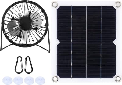Ventilator op zonne-energie, 10W 6V USB draagbare zolderventilator op zonne-energie, fotovoltaïsche zonne-energie ventilator voor thuis, kantoor, kas, reizen, varen