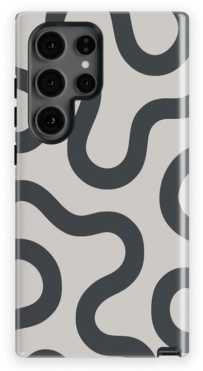 DripCase Motion Flow Tough Hoesje Samsung Galaxy S24 Ultra | Backcover met Mag | Trendy Design | Valbescherming | Graphite Glide