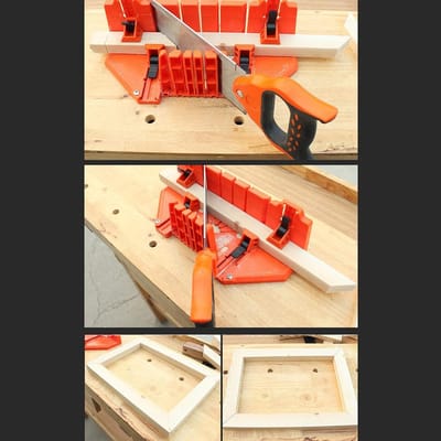 Verstekzaag Opbergdoos - Houtbewerkings Hulp - Nauwkeurig Zagen - Meerdere Hoeken - 35 cm Lengte - Zwart