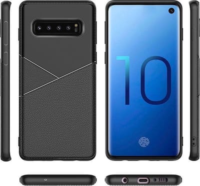 Geschikt voor Samsung Galaxy S10 Hoesje - Siliconen Case Classic Business Cover Zwart