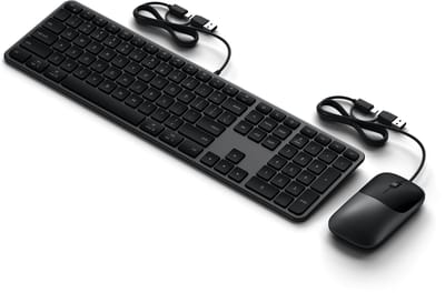 Satechi Slim CLX3 Bekabeld Mouse & Toetsenbord Combo – Compact & Gestroomlijnd Ontwerp – Duurzame & Lichtgewicht Constructie – USB-C met Bevestigde USB-A Adapter - Zwart