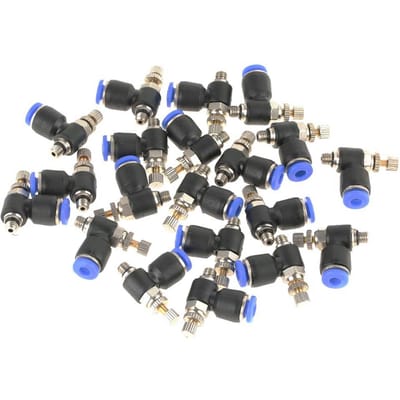 20 stuks OD 4mm buis M5 pneumatische luchtstroomsnelheidsregelventiel snelkoppeling