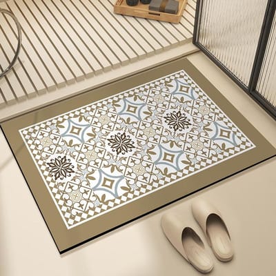 Retro Luxe Badkamer Sneldrogende Mat Douchekamer Vocht absorberende en Vuilbestendige Voetmat Huishoudelijke Slijtvaste Vloermat 60 * 90Cm