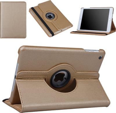 Draaibaar Hoesje 360 Rotating Multi stand Case - Geschikt voor: Apple iPad Air 1 2013 / Air 2 2014 / 2017 / 2018 9.7 inch - Goud