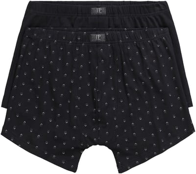 JP 1880 - Heren - Midpants FLEXNAMIC® OEKO-TEX set van 2 onderbroek - Zwart - Maat 5XL