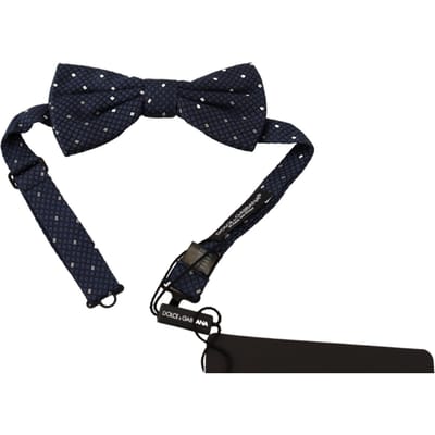 Dolce & Gabbana Mannen Donkerblauwe Patroon Verstelbare Nek Papillon Vlinderdas