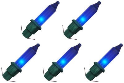 OE Lightning Reserve Kerstlampjes - 5 stuks - Groene Insteek Fitting - 2.5V/0.425W - Blauw Licht