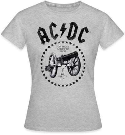 AC/DC For Those About To Rock Logo Met Kanon T-Shirt Dames