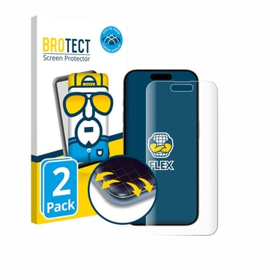 BROTECT - Screenprotector voor Apple iPhone 15 / 15 Pro - Folie Beschermfolie transparant volledig dekking - 2 Stuks