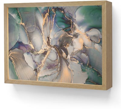 Wandlamp 40x30 cm - Oplaadbaar - Goud - Blauw - Marmer - Wandlampen binnen woonkamer - Slaapkamer lamp - Decoratieve nachtlamp - Vloerlamp draadloos