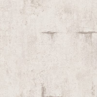 Uni kleuren behang Profhome 790851-GU vliesbehang hardvinyl warmdruk in reliëf licht gestructureerd in betonlook en metalen accenten grijs zijdegrijs grijswit zilver 5,33 m2