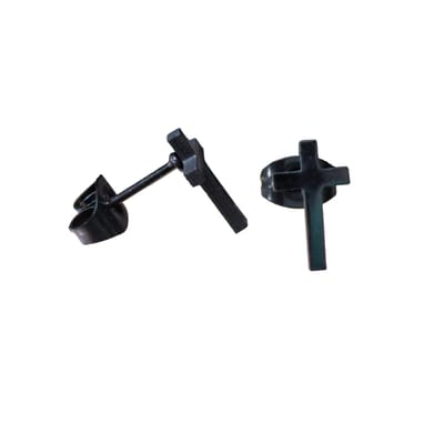 Aramat Jewels | Oorbellen | RVS Kruisjes Oorstekers – 316L Staal | Zwart-10x6mm | |8mm | Staal | Kinderen, Volwassenen | Verkleurd niet