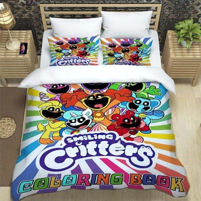 3D-print Anime Lachende Dieren CATNAP DOGDAY Beddengoedset Gloednieuwe Coole Anime Quilthoes Kussensloop Leuke Cartoon Kinderen Cadeau EU Double 200x200cm