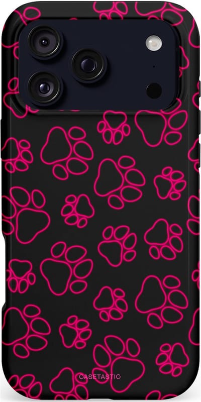 Casetastic hoesje geschikt voor Apple iPhone 17 Pro Max - MagSafe - Dubbellaagse bescherming - Neon pootjes - Fashion Case - Zwart Bordeaux