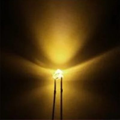 1.8mm led met kabel 20cm 12v 10 stuks kleur Geel