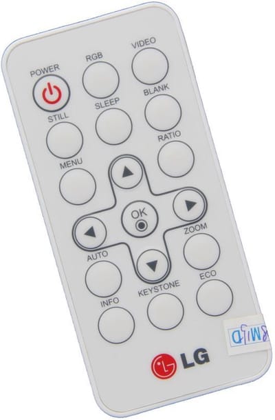 Afstandsbediening geschikt voor de LG BE320 beamer, vervangt COV31606201