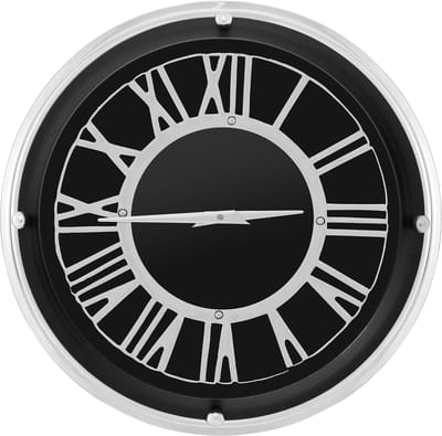 COSTWAY Wandklok zonder tikkende geluiden, grote radioklok, modern, voor woonkamer, kantoor, slaapkamer (34,5 x 34,5 x 12 cm)