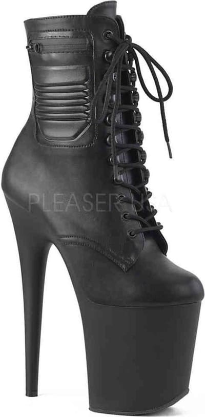 Pleaser - FLAMINGO-1020PK Plateau Laarzen, Paaldans schoenen - Paaldans schoenen - 35 Shoes - Zwart