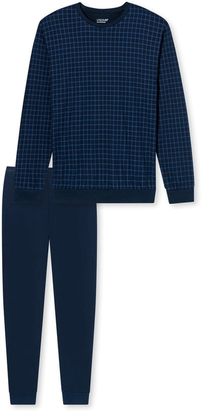 Uncover by Schiesser Lange pyjama - Heren Pyjamaset nachtblauw