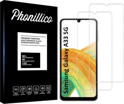 Screenprotector voor Samsung Galaxy A33 5G - 2 stuks Beschermglas van glas Transparante glazen schermbeschermfolie