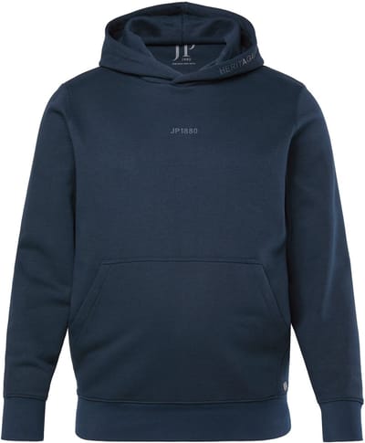 JP 1880 - Heren - hoodie sweatstof trui met capuchon tot 8XL - Navy blauw - Maat L