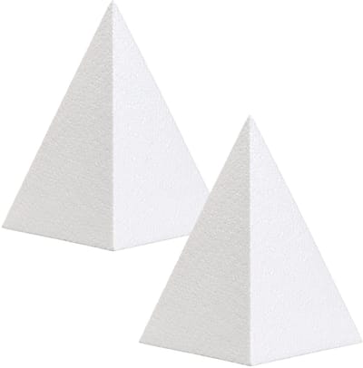 Piepschuim vormen - piramide - 2x - H25 x D12 cm - styropor hobby / DIY vorm - basis knutselfiguren