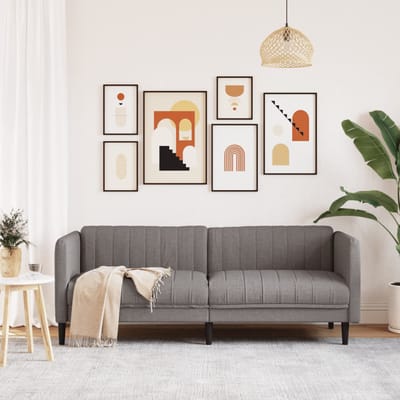 Vidaxl Bank 3-zits, Kleur Taupe, Bekleed met Stof