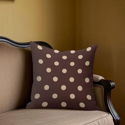 Vintage Polkadot Print vierkante Jacquard Kussenhoes voor Bank Kantoor Lendenkussenhoes Huis Decoratieve Kussensloop 40x40cm black