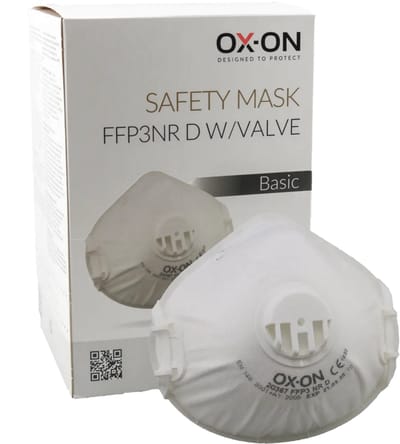 OX-ON stofmasker met uitademventiel FFP3 NR D - type basic 20367 - filtermasker - doos à 10 stuks