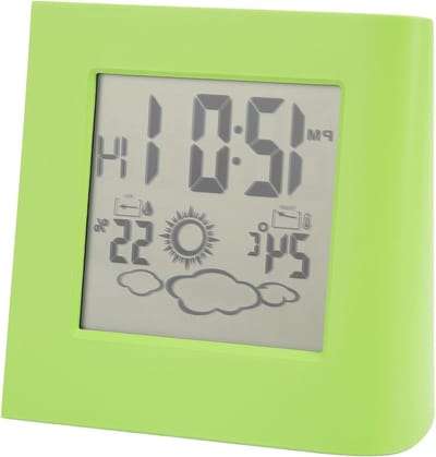 Digitale Wekker - Zonne-energie Klok - Kamer Klimaat - Dubbele Energie - 55 x 39 cm - Groen