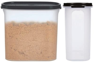 Tupperware Ruimtespaarders 1,7L (2 stuks) — zwart deksel