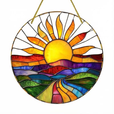 Dailygoods- Zonnevanger Kleurrijk - Raamhanger Decoratief - Acryl - 20 x 20 cm - Gelukssymbool - Dynamisch Lichtspel