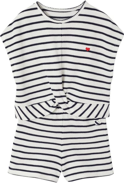 Vertbaudet Set voor meisjes, t-shirt en short van fantasie breisel
