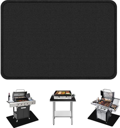 onderlaag, 80 x 60 cm, hittebeschermingsmat, siliconen glasvezel, brandwerende mat, hittebestendig tot 550 °C, grillmat voor BBQ, vloer, open haard, gazon