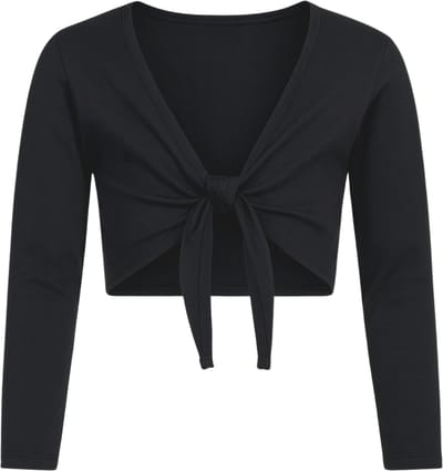 Ballet vestje | Cache coeur | 'Florence' in Zwart | Knoopvestje voor ballet | Maat 110/116 | 5/6 Jaar
