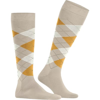 Burlington Manchester verstevigde platte naad katoen kniekousen heren beige - maat 40-46