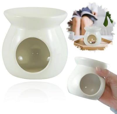 Keramische oliebrander en wax smeltwarmer voor aromatherapie, geurverspreider voor huis en kantoor, 12,5 cm