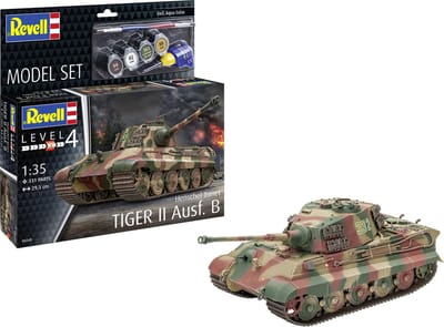 Revell Modelbouwpakket Militaire voertuigen - 63249 Henschel Turret Tiger II Ausf.B - Panzerkampfwagen VI - Model Set Plastic - 1:35 - Modelbouw