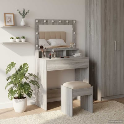 vidaXL - Kaptafel - Grijs - Sonoma - 78,5 - x - 41 - x - 135 - cm - Bewerkt - hout