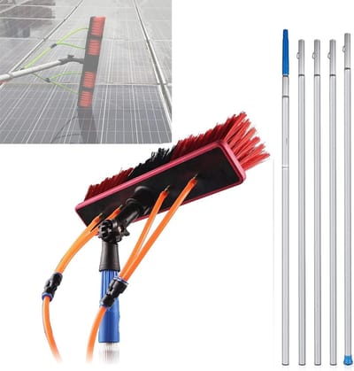 Telescopische stang - Raamwisser stoffer - Hoge ramen reinigen - Met watertoevoer - 900 cm bereik - Grijs