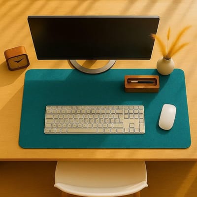 Bureauonderlegger Vilt - Bureau Pad - Bureau Bescherming - Anti-slip Onderkant - 90x50cm - Petrol