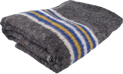 Verhuisdeken 150cm breed x 200cm lang - Opslagdekens - Grijs met blauw en gele banen- Verhuizen - Deken voor verhuizing - 1 stuk - DULA