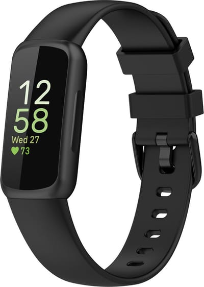 By Qubix - Compatible Fitbit bandje - Geschikt voor fitbit Inspire 3 - Sportbandje met gesp - Maat: Large - Zwart