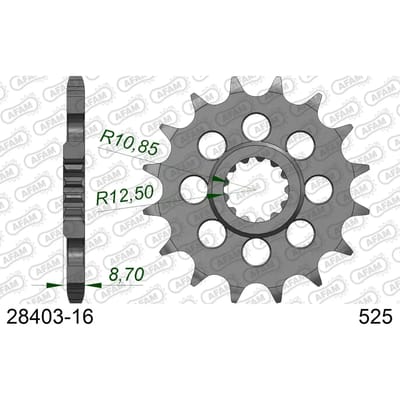 Stalen motortandwiel voor Afam 525 16 dents