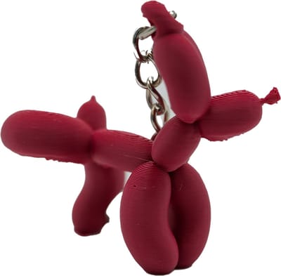Plassende ballon hond sleutelhanger - Zwart - 3d geprint - Cadeau liefhebber – Sleutelhanger dier – 5cm
