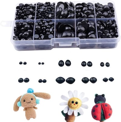 Diverse Veiligheidsoogjes voor Gehaakte Dieren, 1000 Stuks, Ideaal voor DIY Knuffels en Poppen, Inclusief Neusaccessoires en Pluche Ogen