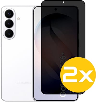 Privacy Screenprotector Geschikt Voor Samsung S26+ (S26 PLUS) - Volledige Beschermglas - 2 Stuks